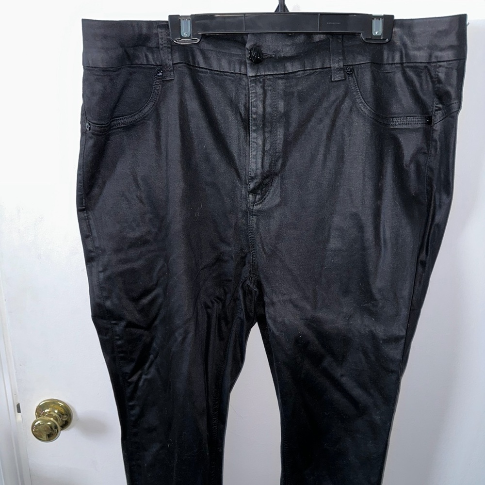 7 for all mankind Melissa McCarthy black liquid pu pants